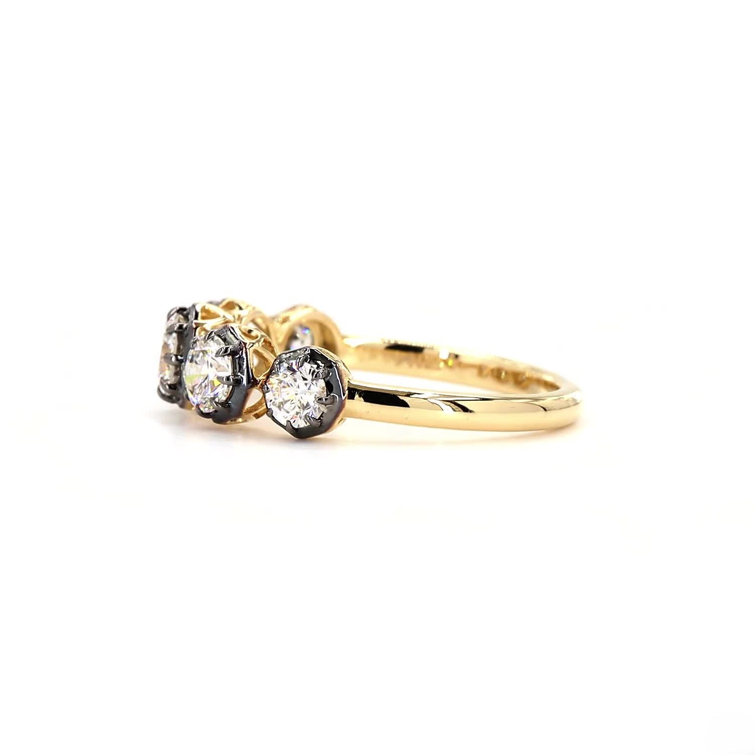 Georgian Half Eternity Ring In 14K Yellow Gold
