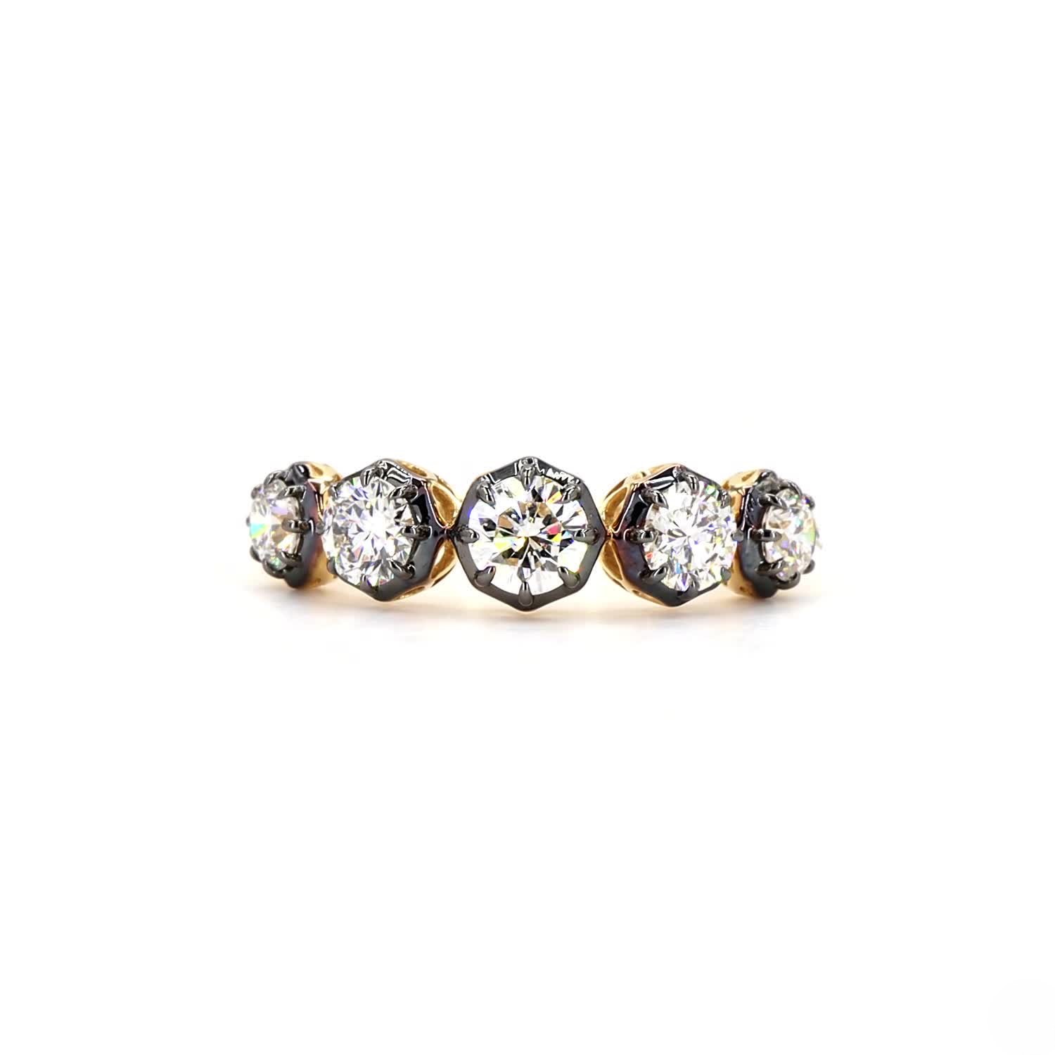 Georgian Half Eternity Ring In 14K Yellow Gold