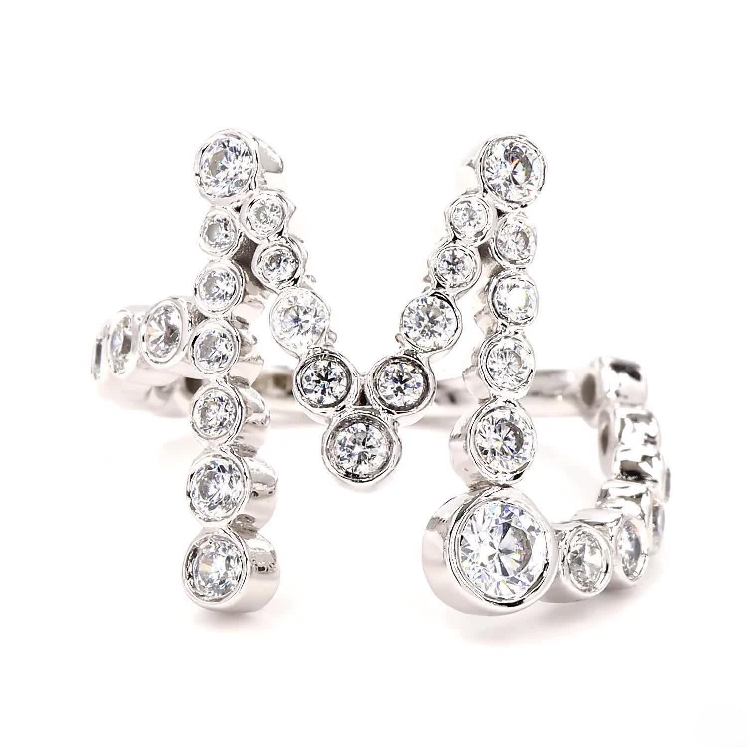 INITIAL M 925 Sterling Silver Band