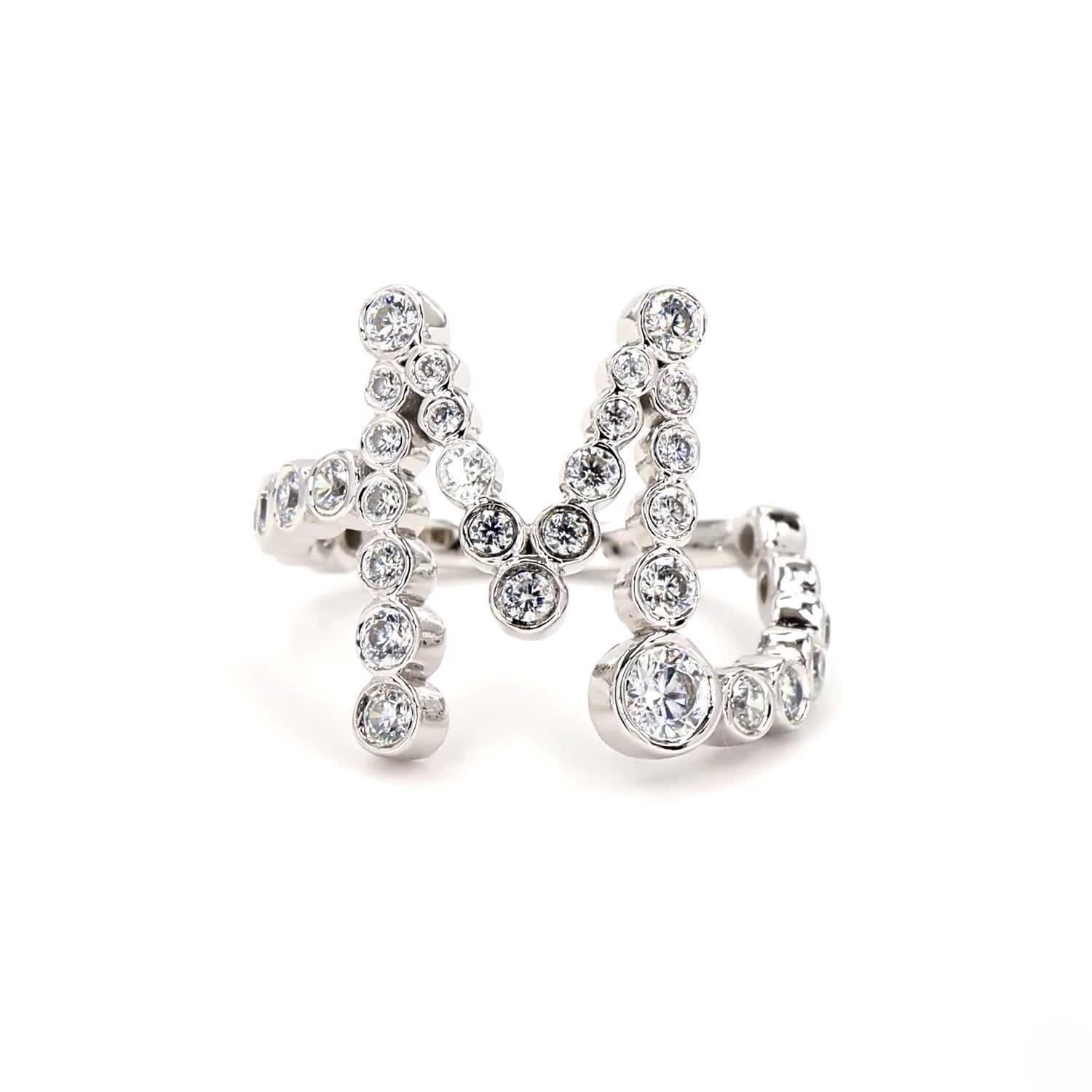 INITIAL M 925 Sterling Silver Band