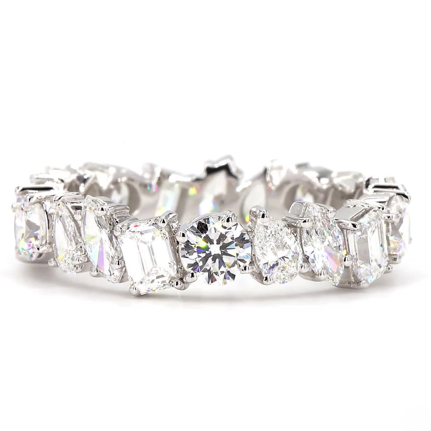 Multishape Full Eternity Wedding Ring In 14K Yellow Gold