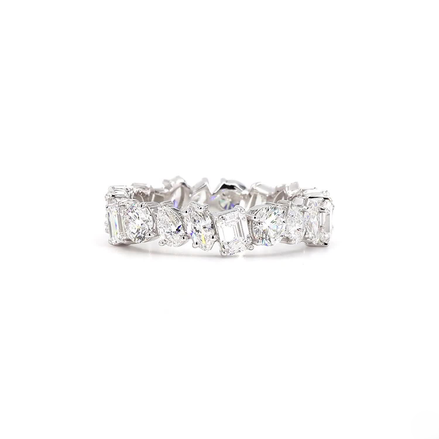 Multishape Full Eternity Wedding Ring In 14K Yellow Gold