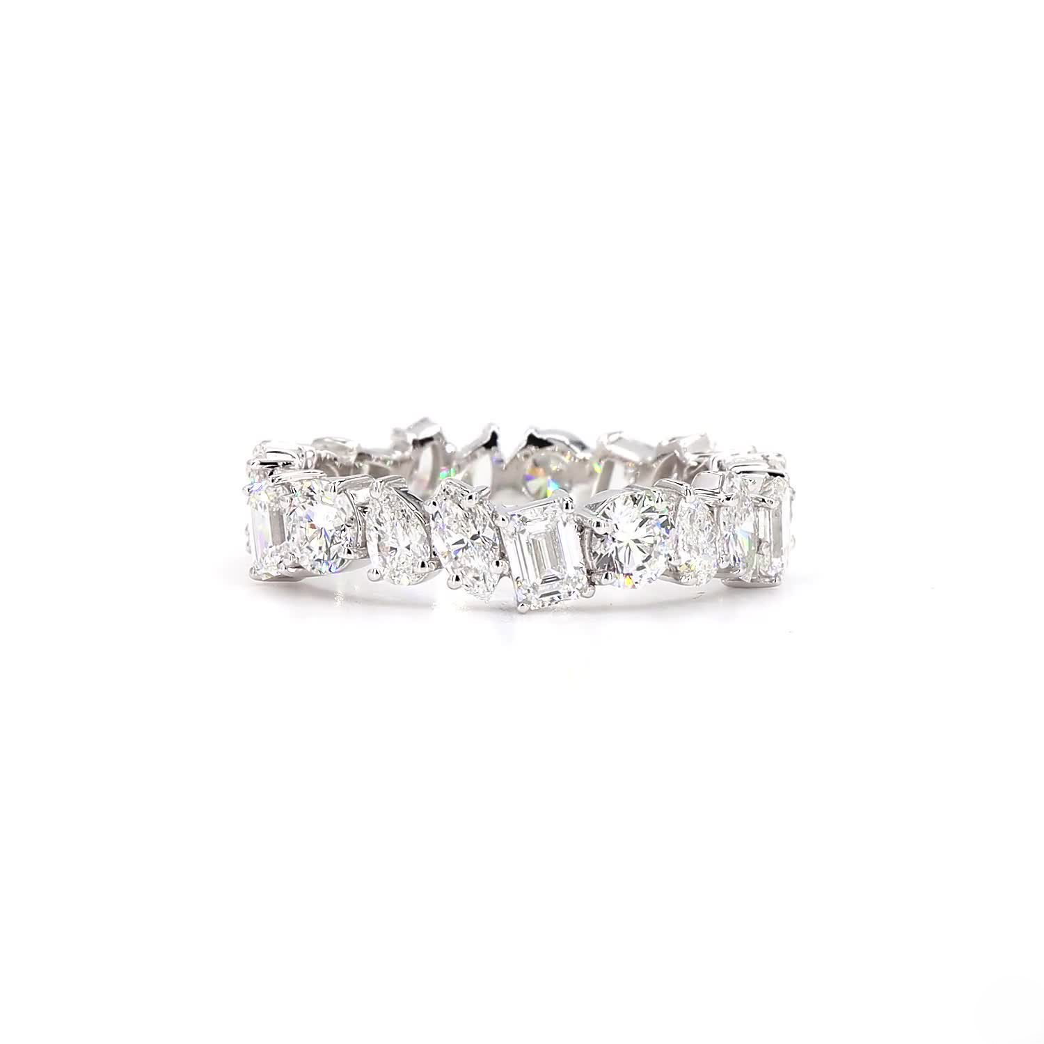 Multishape Full Eternity Wedding Ring In 14K Yellow Gold