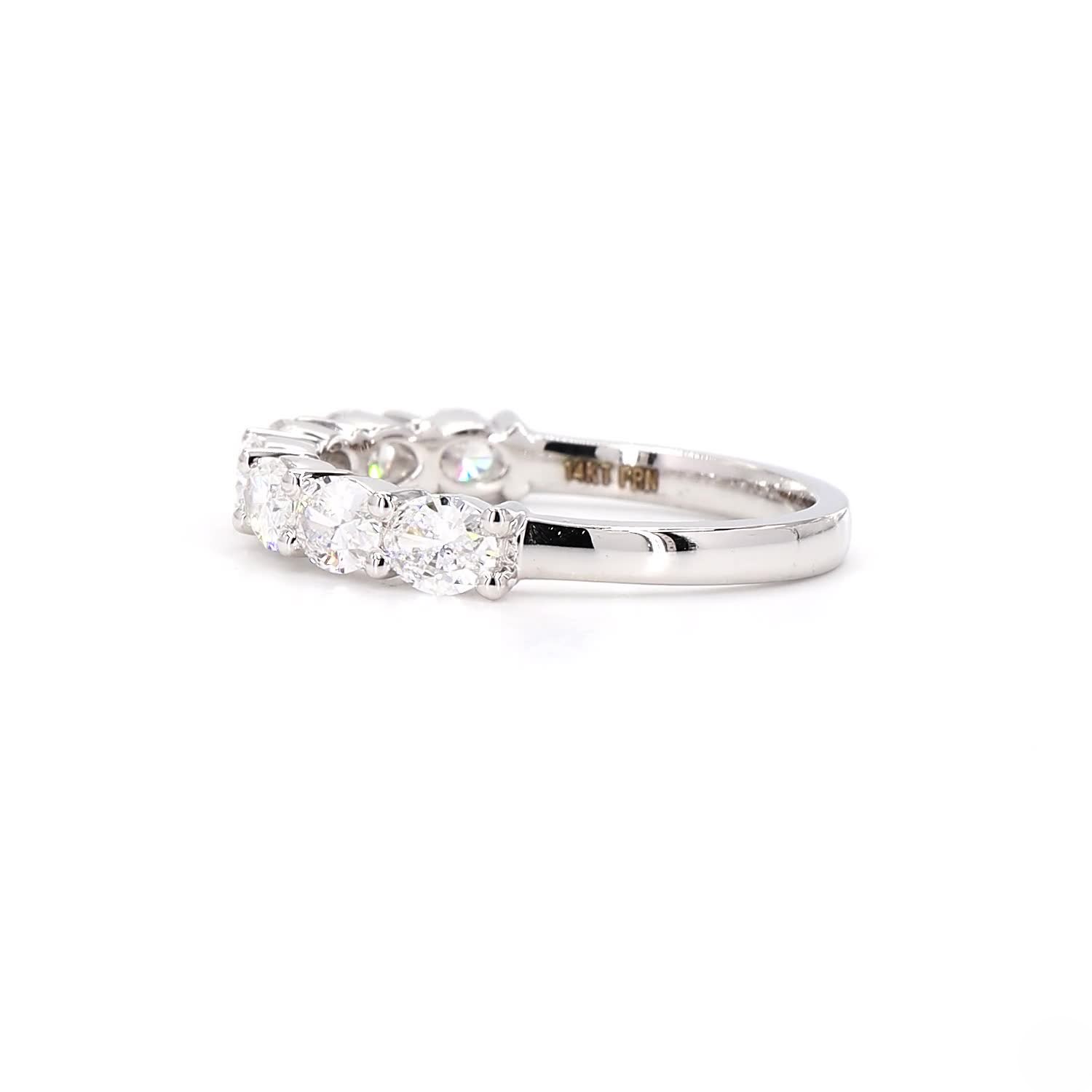 Oval East West Half Eternity Ring In 14K White Gold