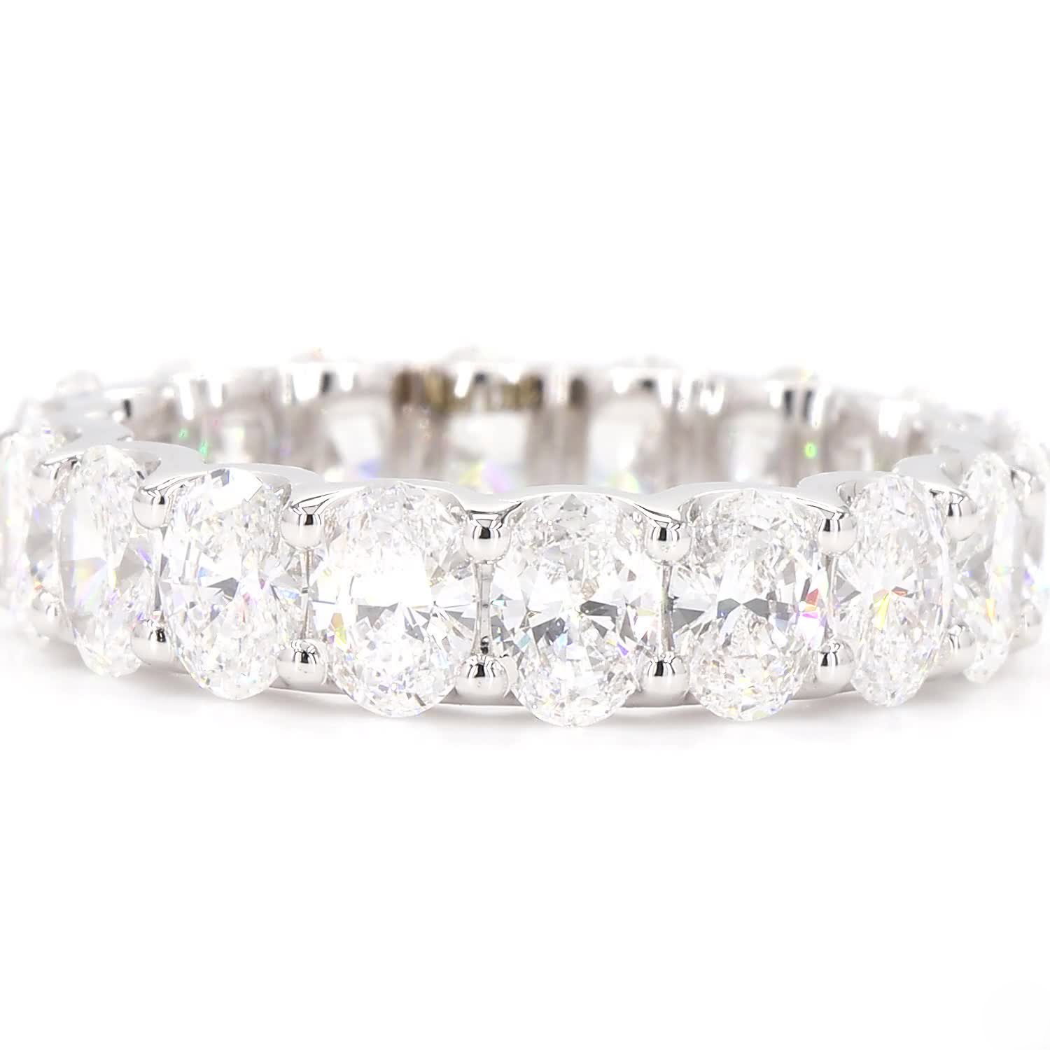 Oval Lab Grown Diamond Full Eternity Ring In 14K White Gold
