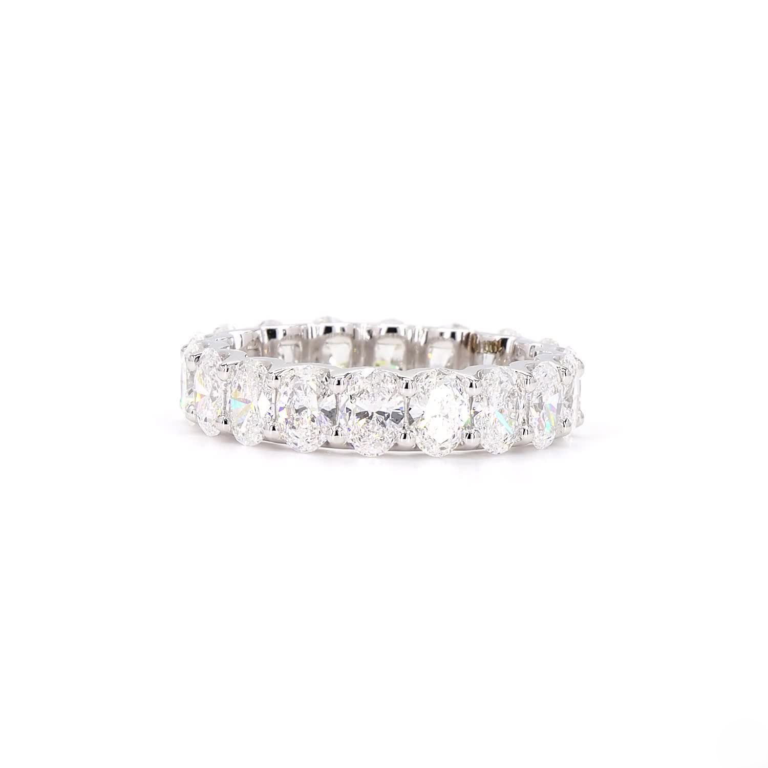 Oval Lab Grown Diamond Full Eternity Ring In 14K White Gold