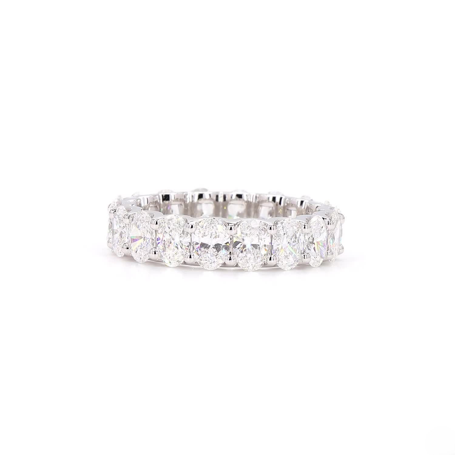 Oval Lab Grown Diamond Full Eternity Ring In 14K White Gold