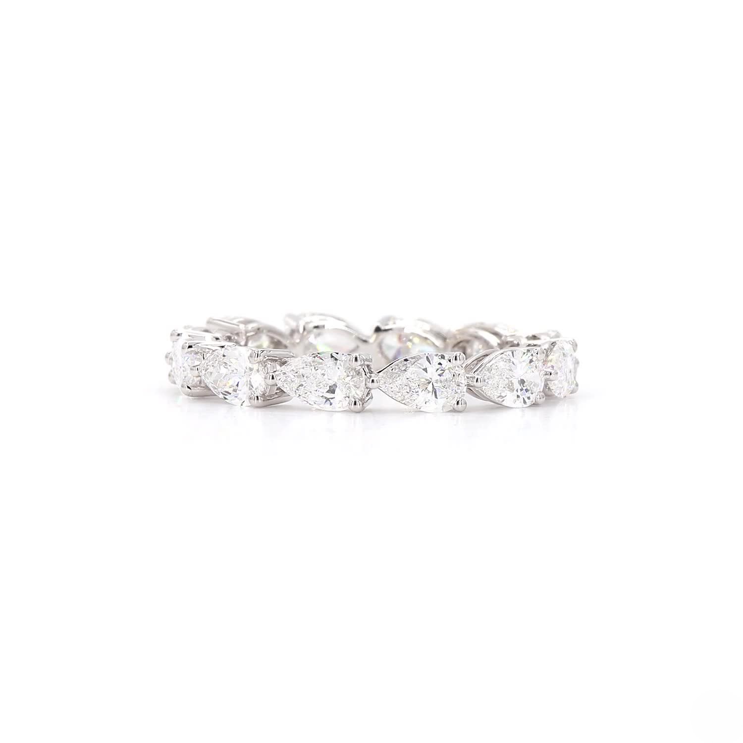 Pear East West Eternity Ring In 14K White Gold
