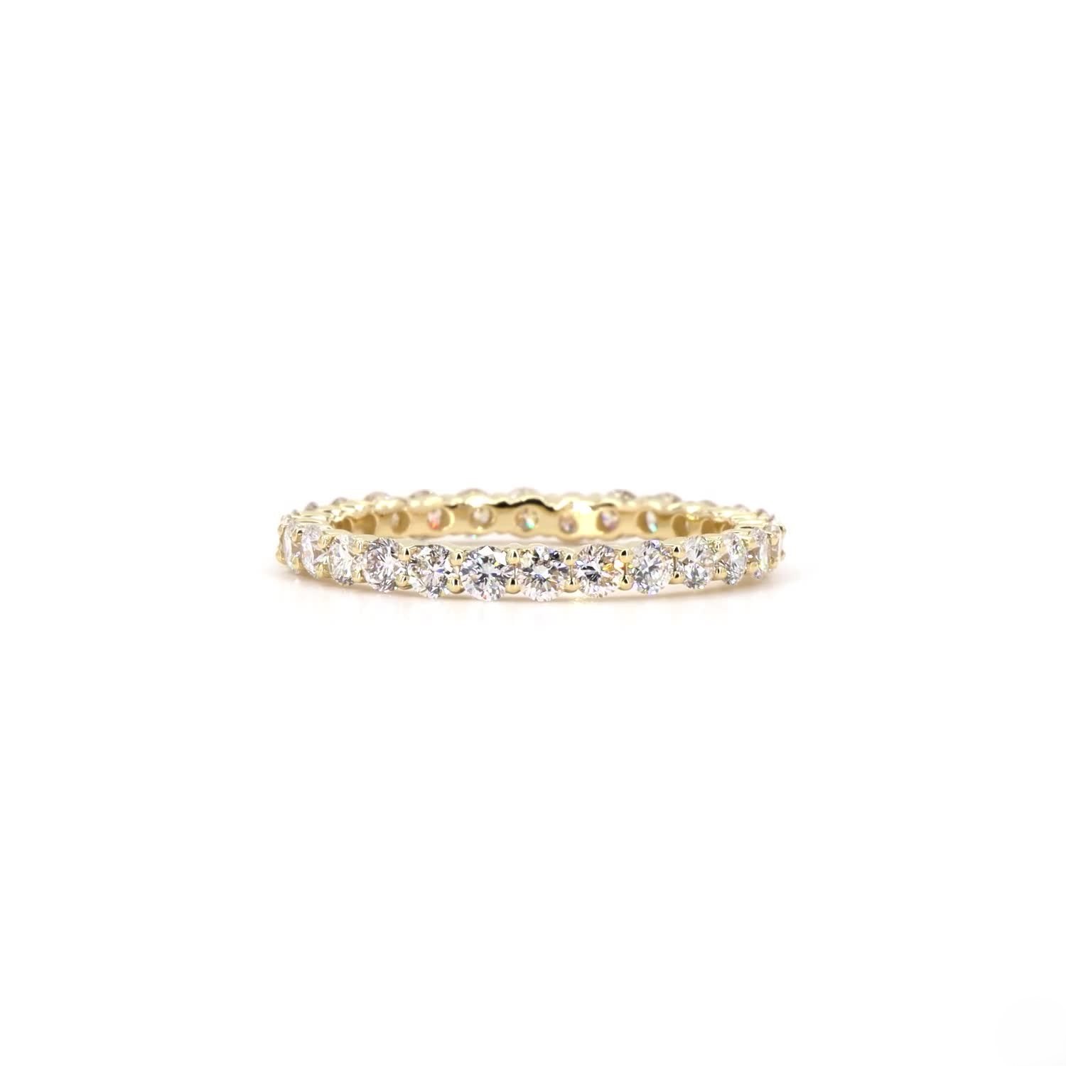 Round Cut Eternity Ring In 14K Yellow Gold Buy Directly From Us. No Middleman