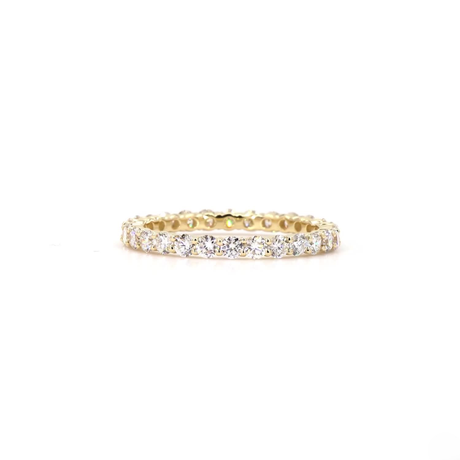 Round Cut Eternity Ring In 14K Yellow Gold Buy Directly From Us. No Middleman