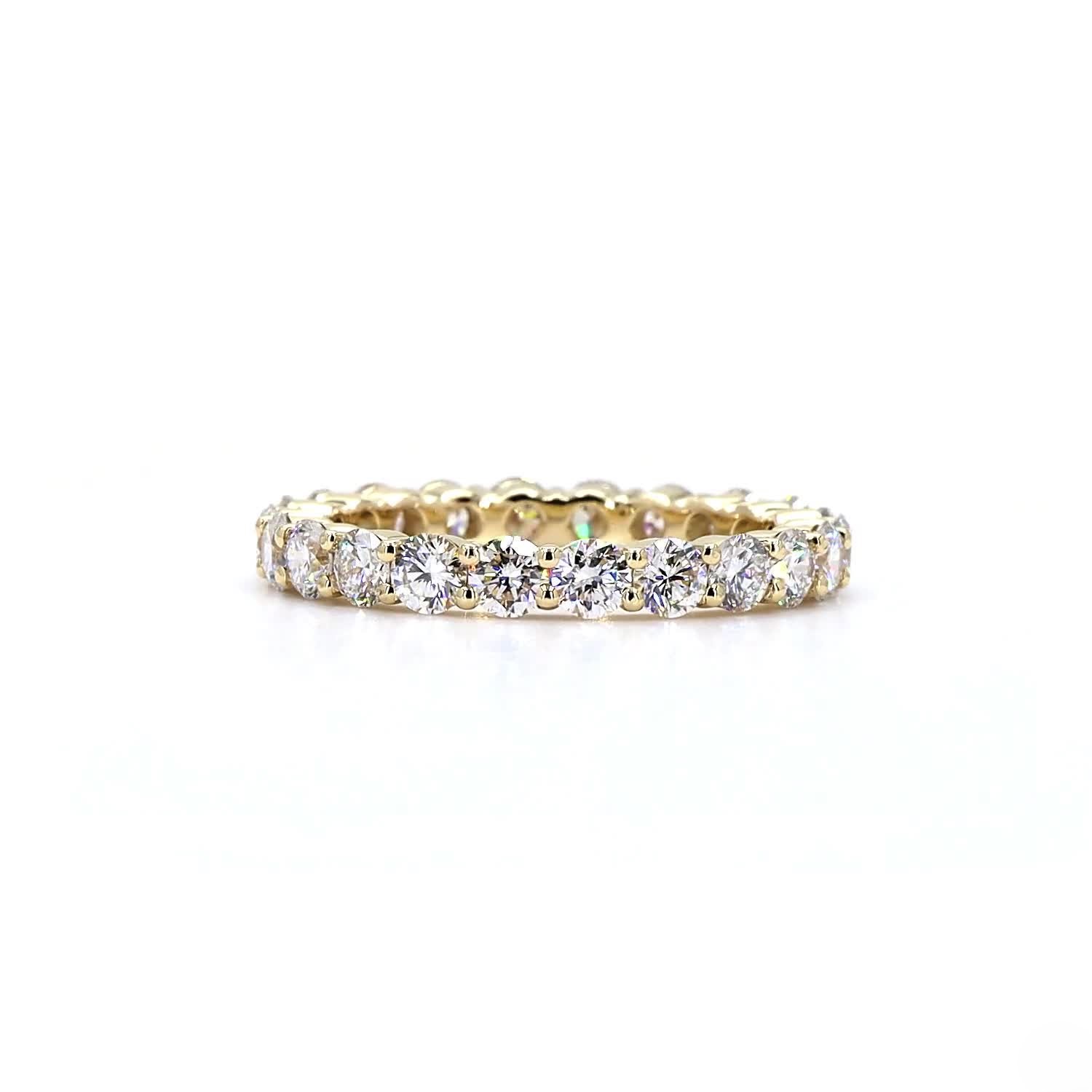 Round Diamond Full Eternity Ring In 14K Yellow Gold