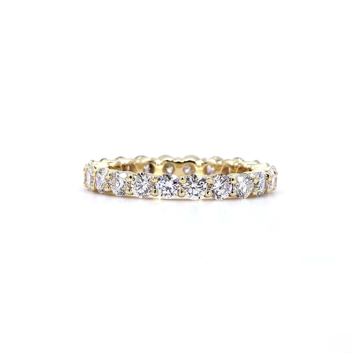 Round Diamond Full Eternity Ring In 14K Yellow Gold