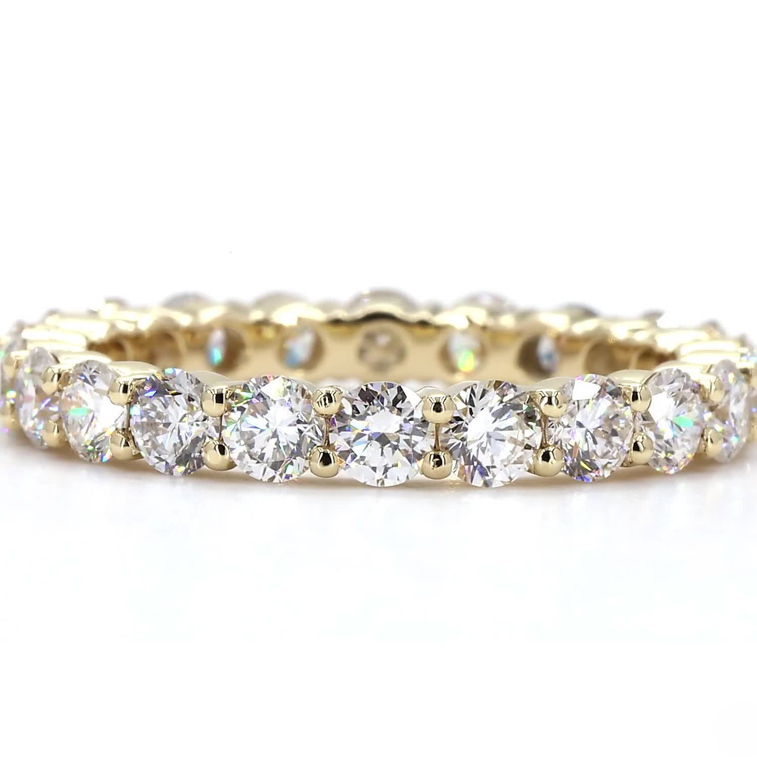 Round Diamond Full Eternity Ring In 14K Yellow Gold