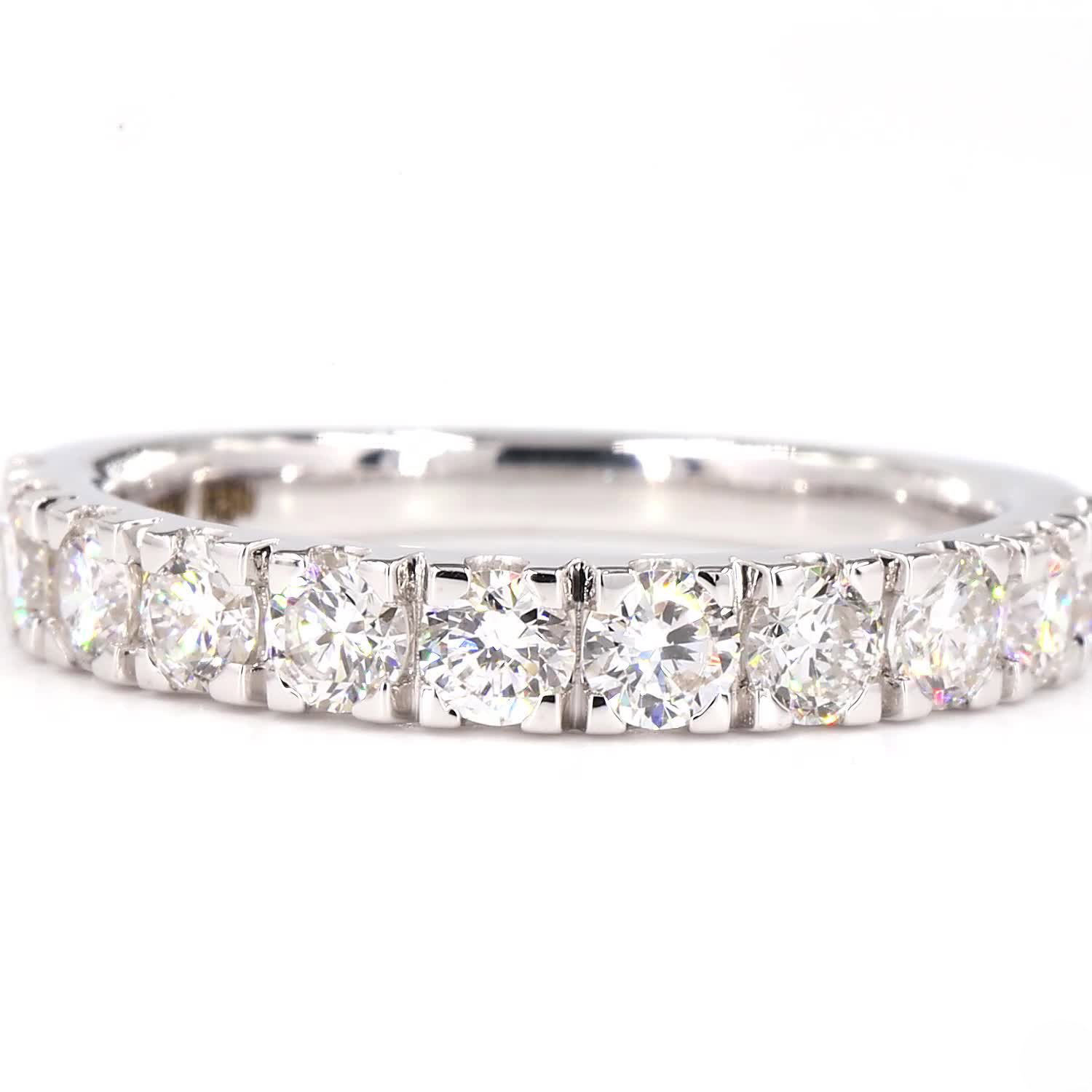 Round Half Eternity Ring In 14K White Gold