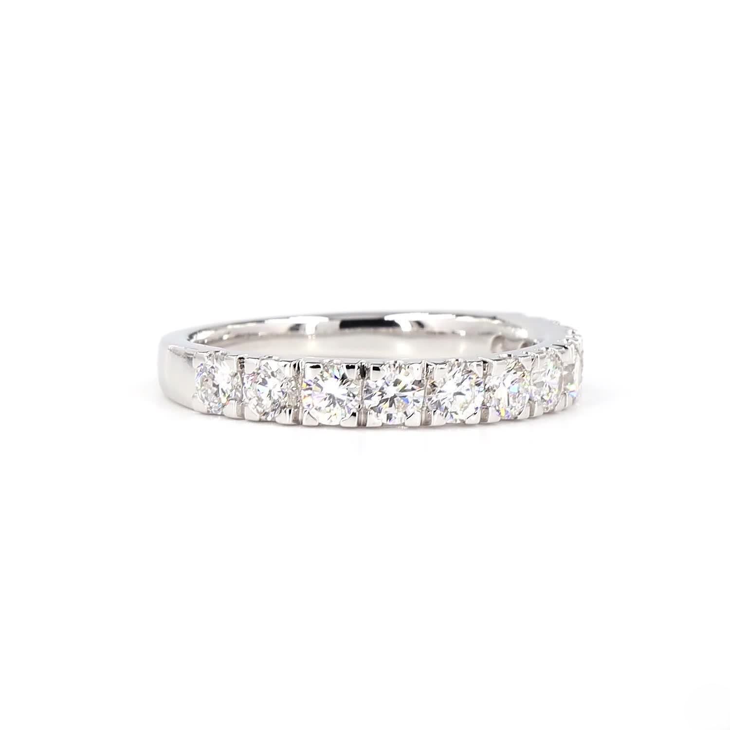 Round Half Eternity Ring In 14K White Gold