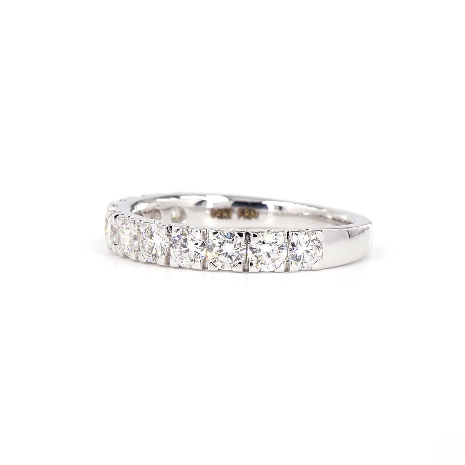 Round Half Eternity Ring In 14K White Gold