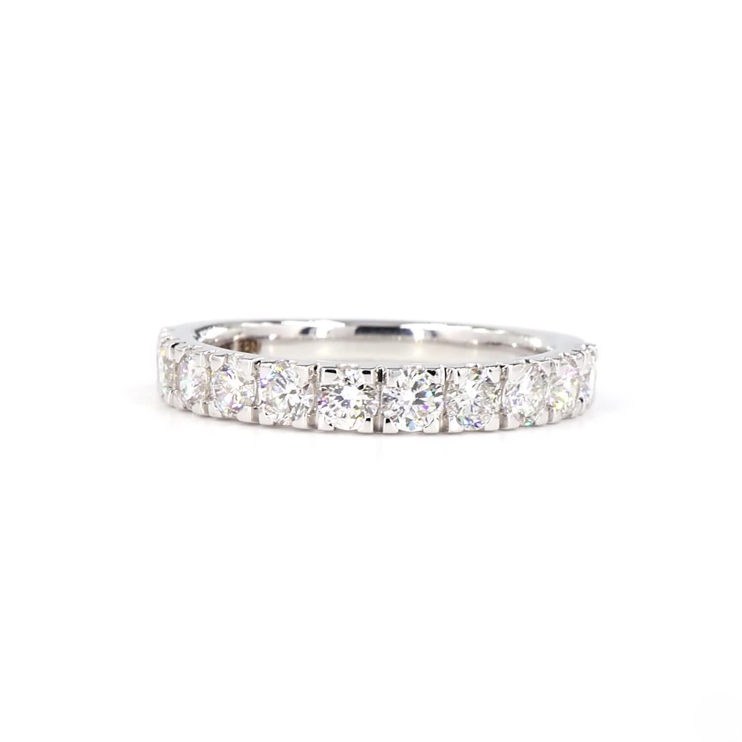 Round Half Eternity Ring In 14K White Gold