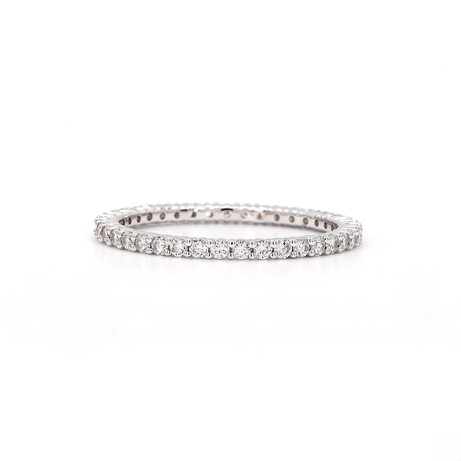 Round Lab Grown Diamond Eternity Ring In 14K White Gold