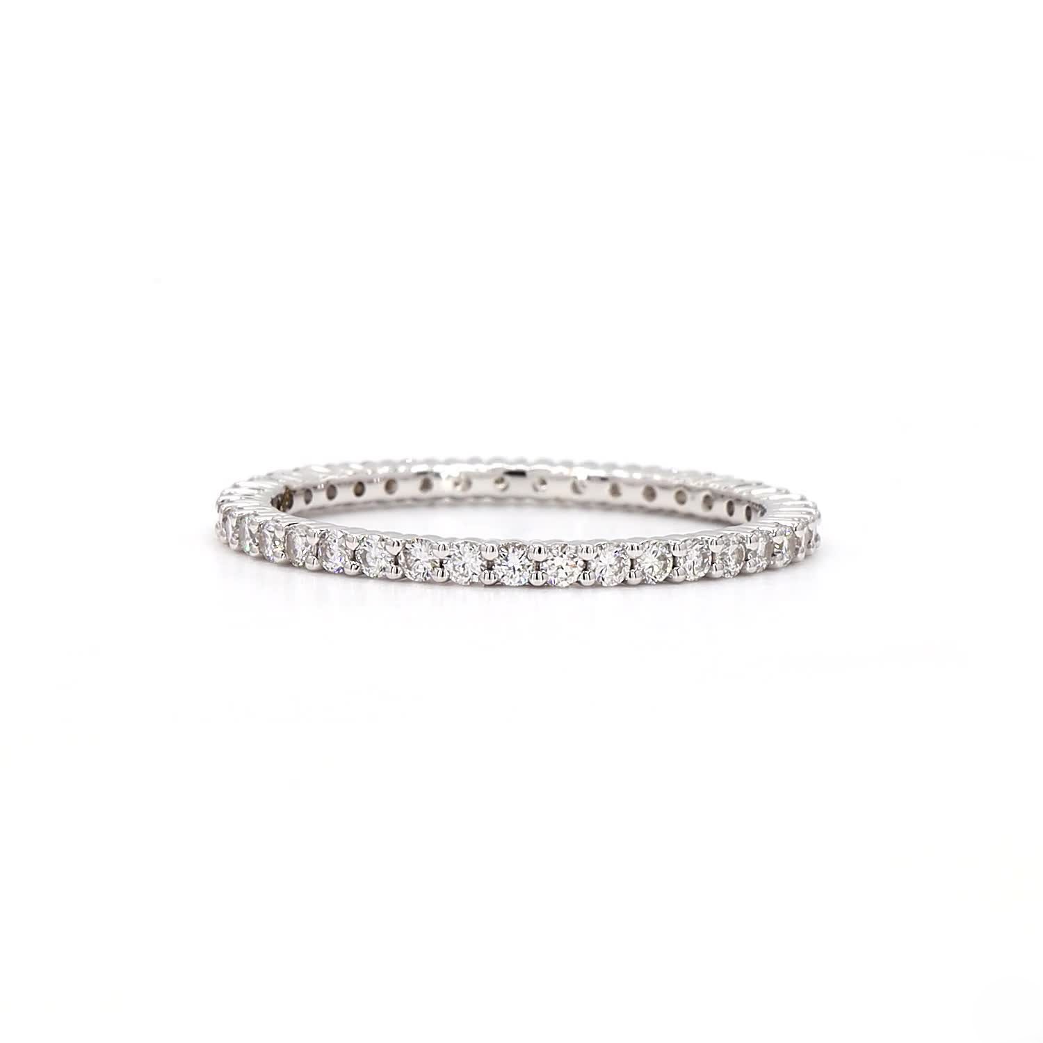 Round Lab Grown Diamond Eternity Ring In 14K White Gold
