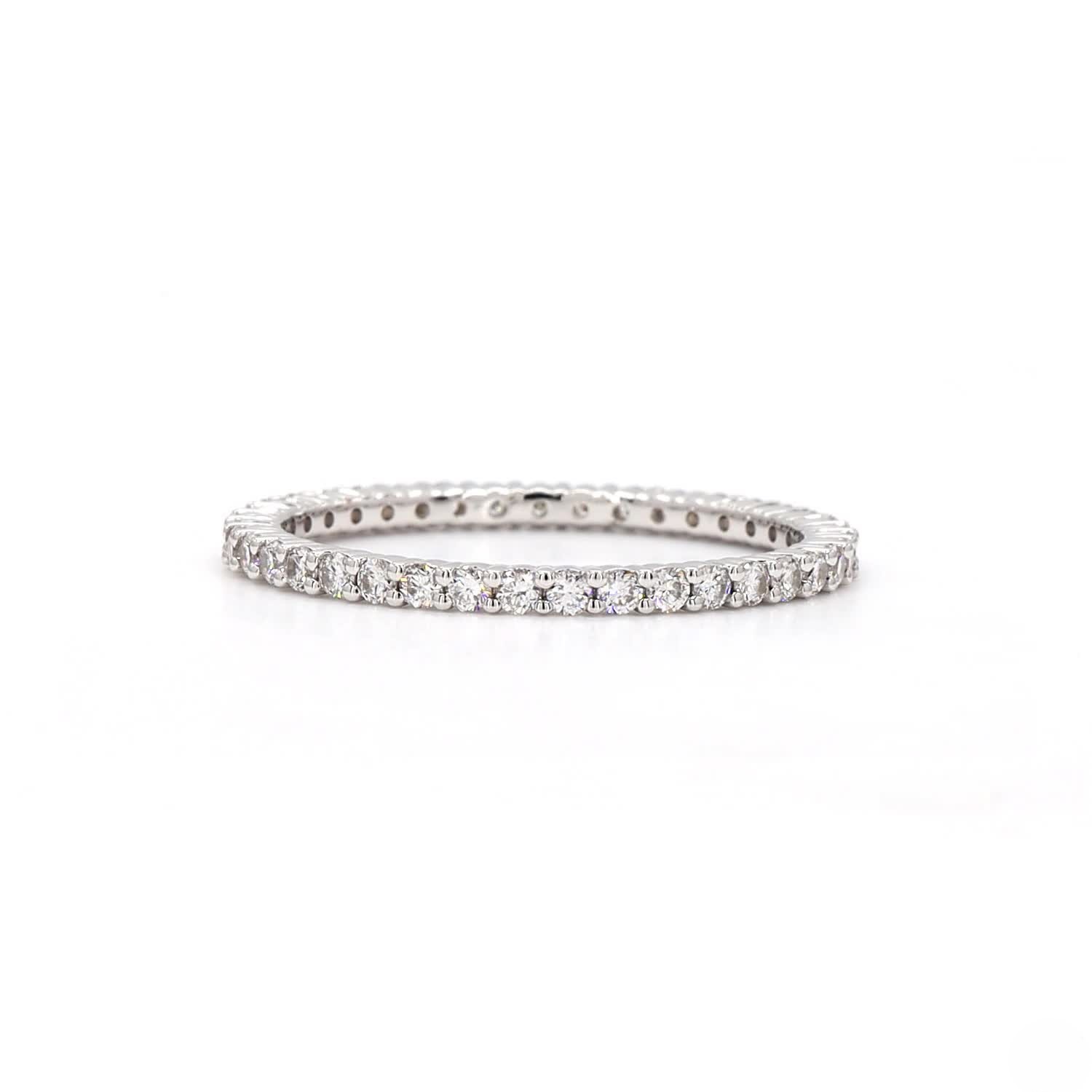 Round Lab Grown Diamond Eternity Ring In 14K White Gold