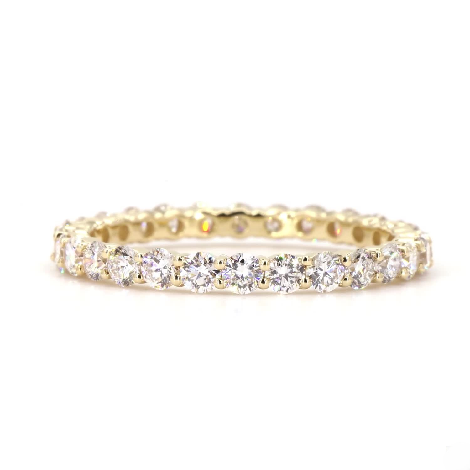 Round Lab Grown Diamond Eternity Ring In 14K Yellow Gold