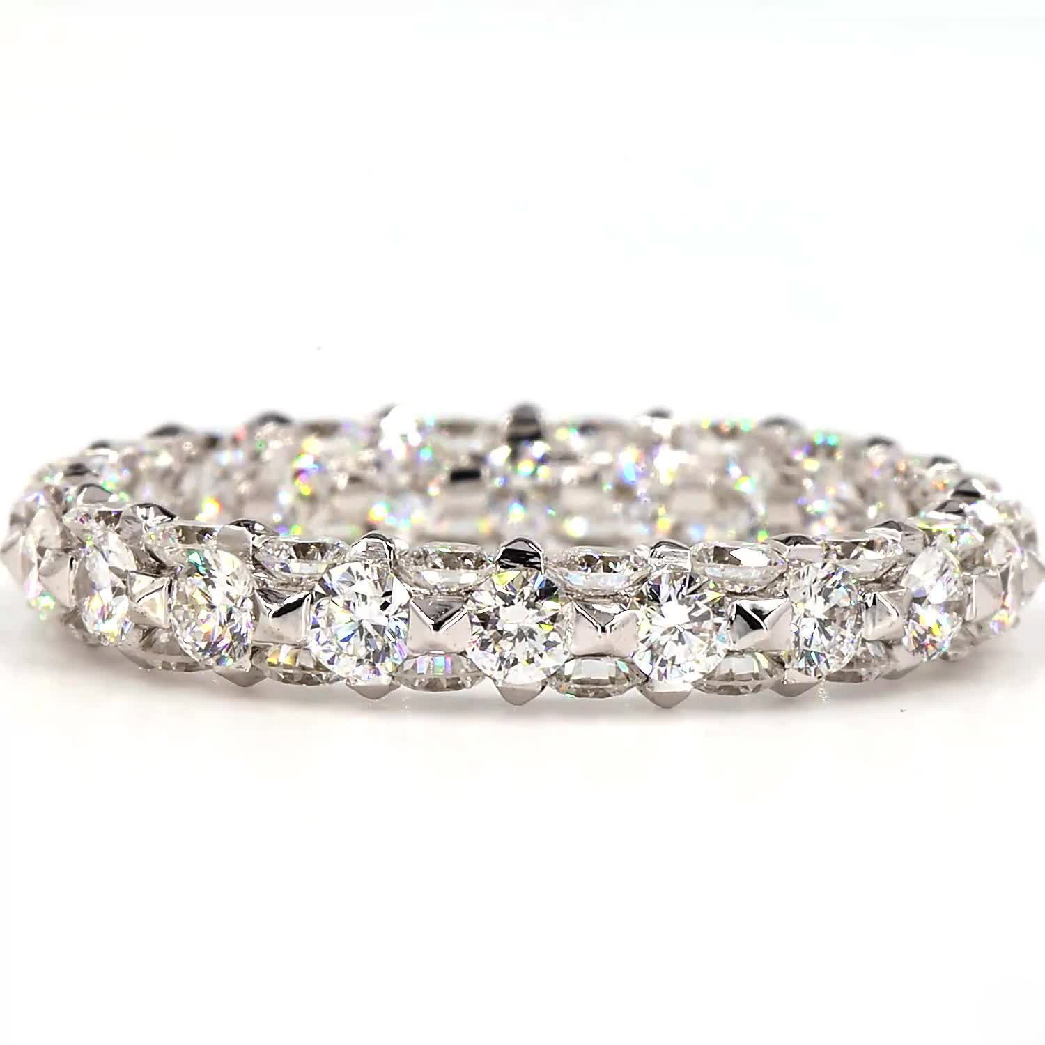 Round Lab Grown Diamond Full Eternity Ring In 14K White Gold