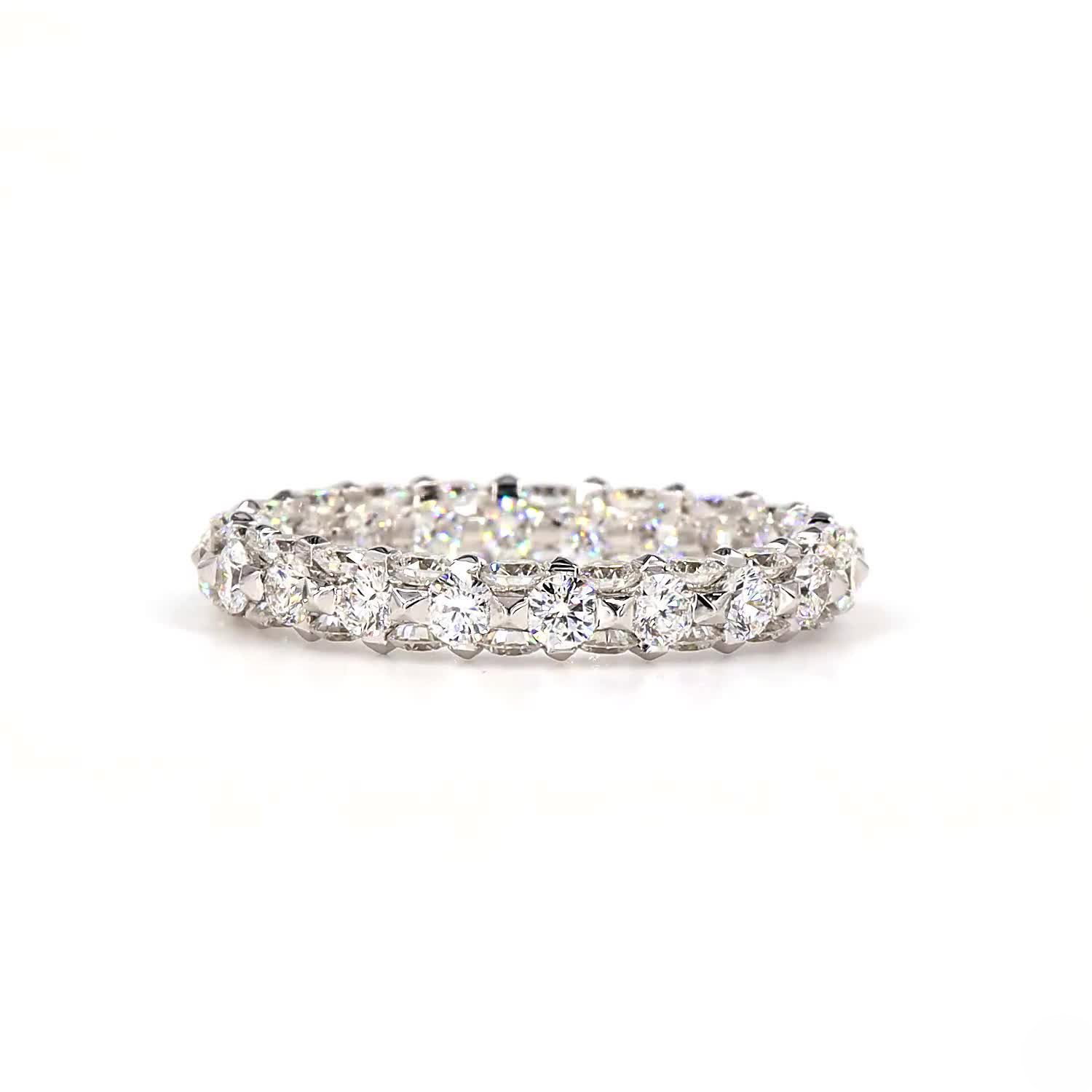 Round Lab Grown Diamond Full Eternity Ring In 14K White Gold