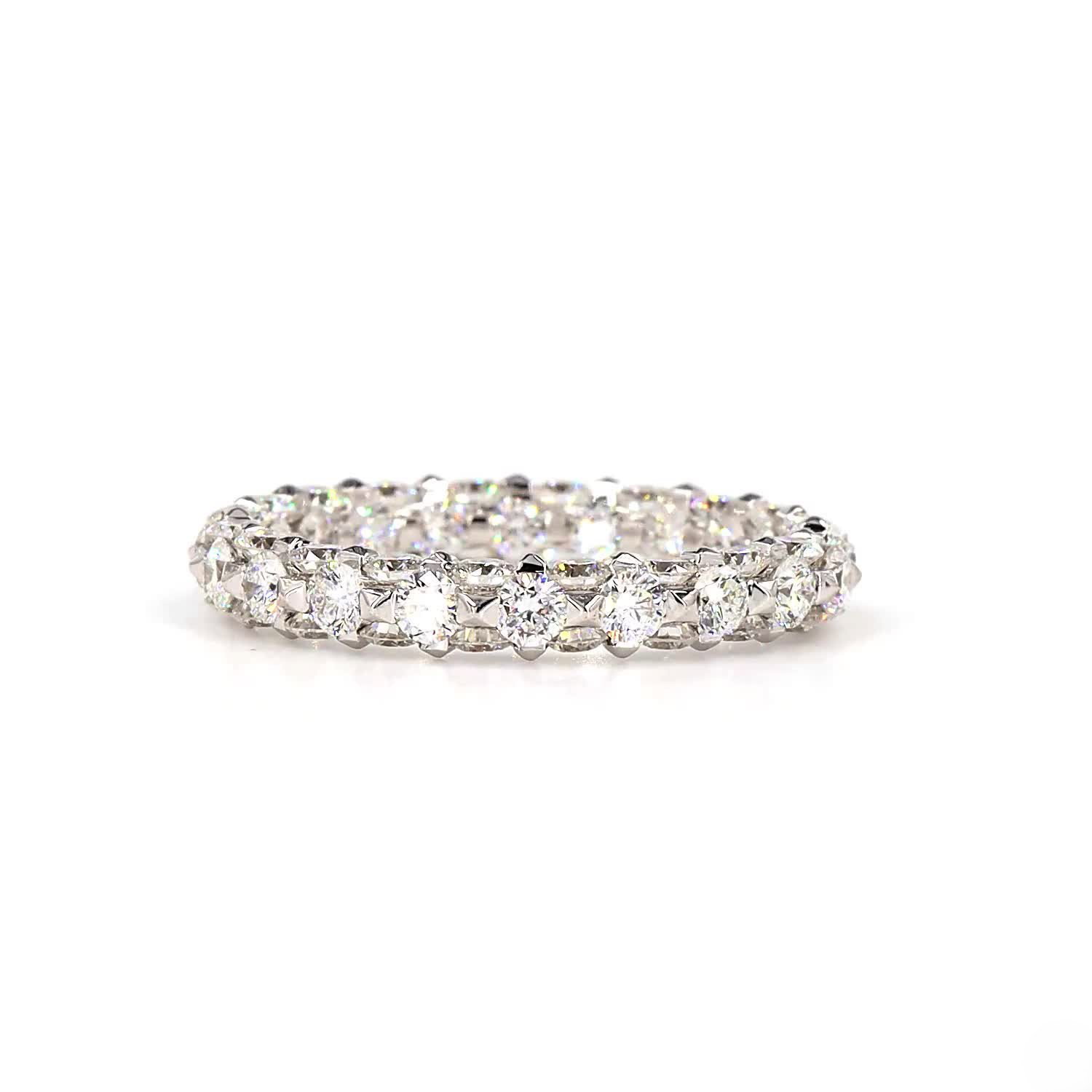 Round Lab Grown Diamond Full Eternity Ring In 14K White Gold