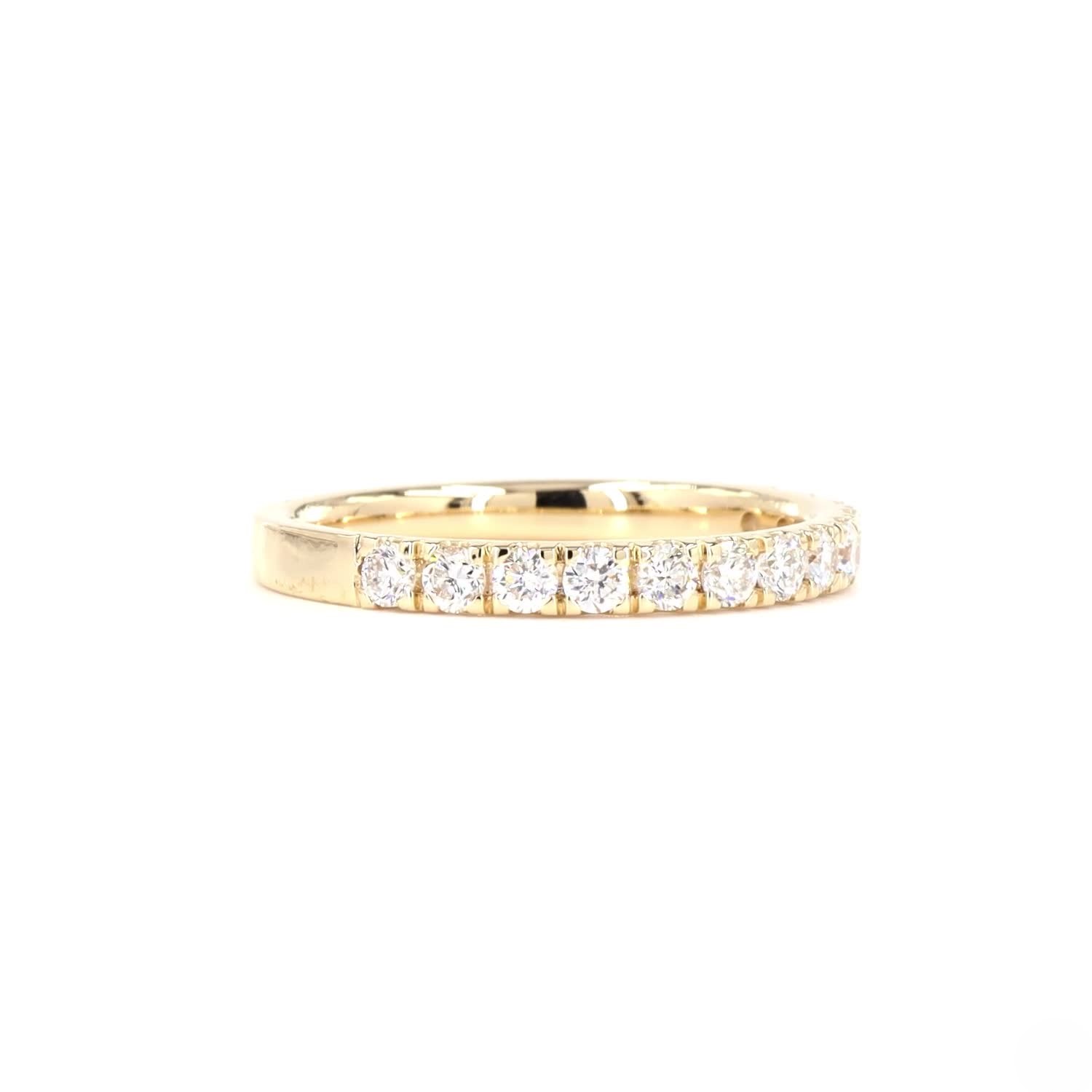 Round Lab Grown Diamond Half Eternity Ring In 14K Yellow Gold