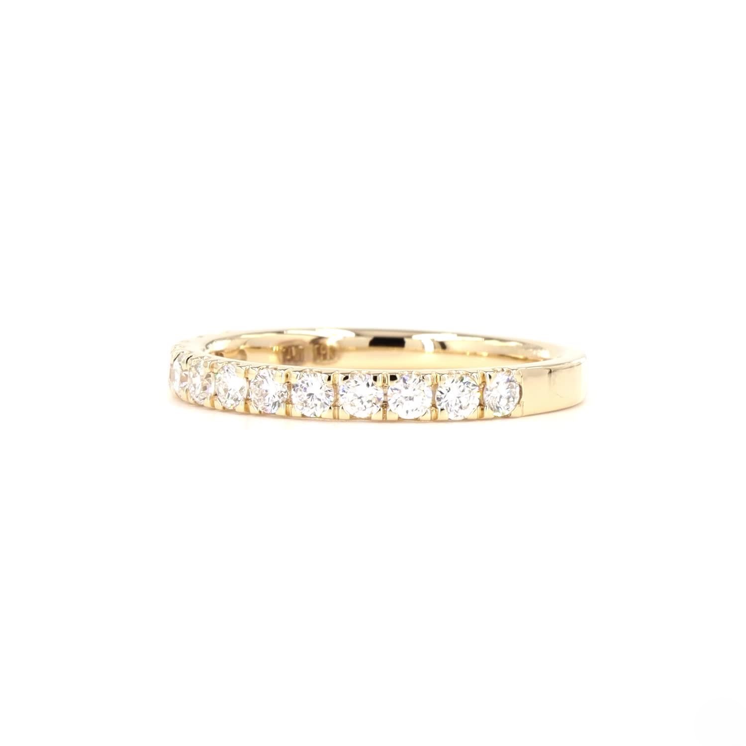 Round Lab Grown Diamond Half Eternity Ring In 14K Yellow Gold