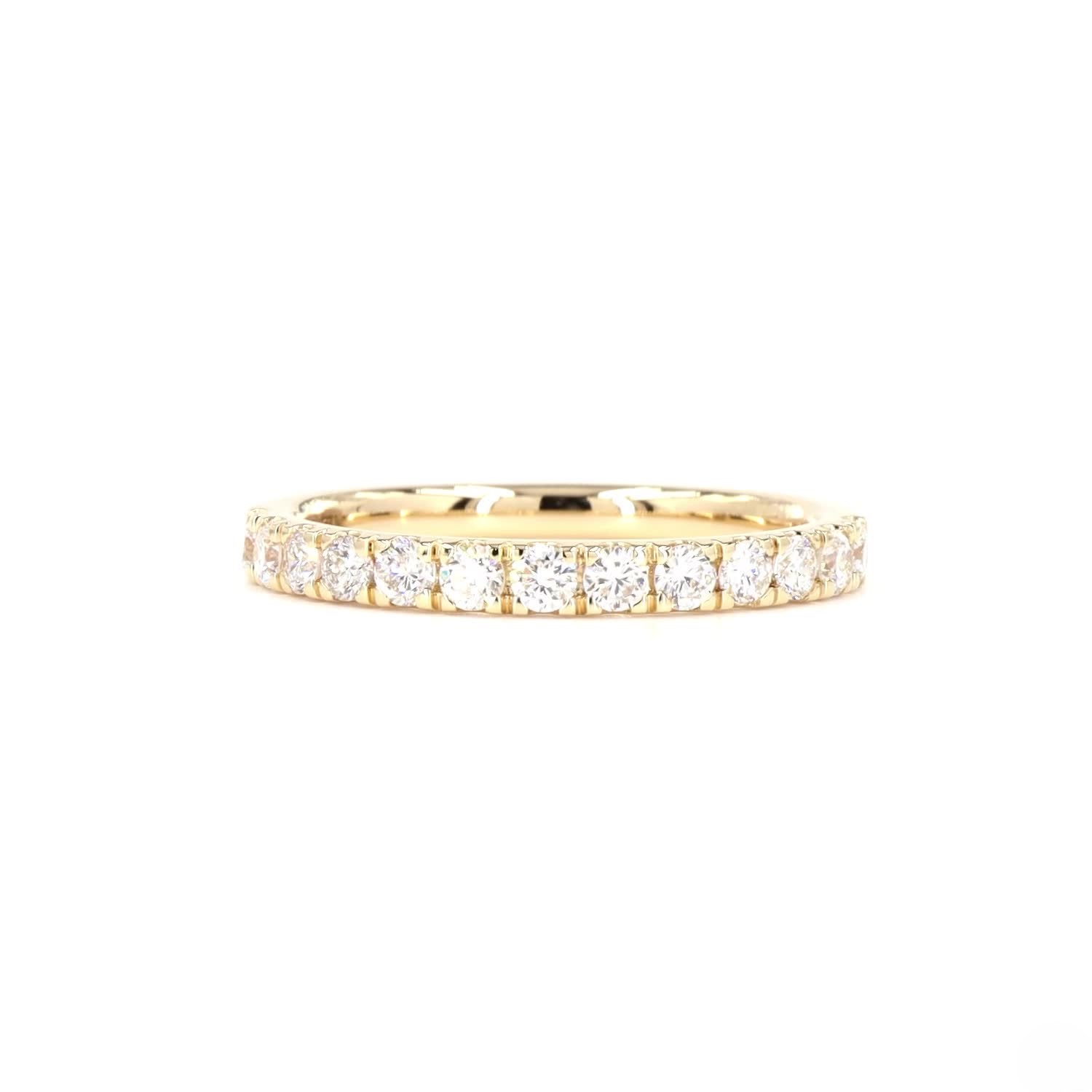 Round Lab Grown Diamond Half Eternity Ring In 14K Yellow Gold
