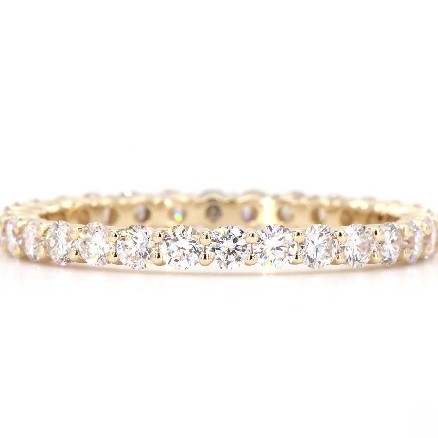 Round Shape Full Eternity Ring In 14K Yellow Gold