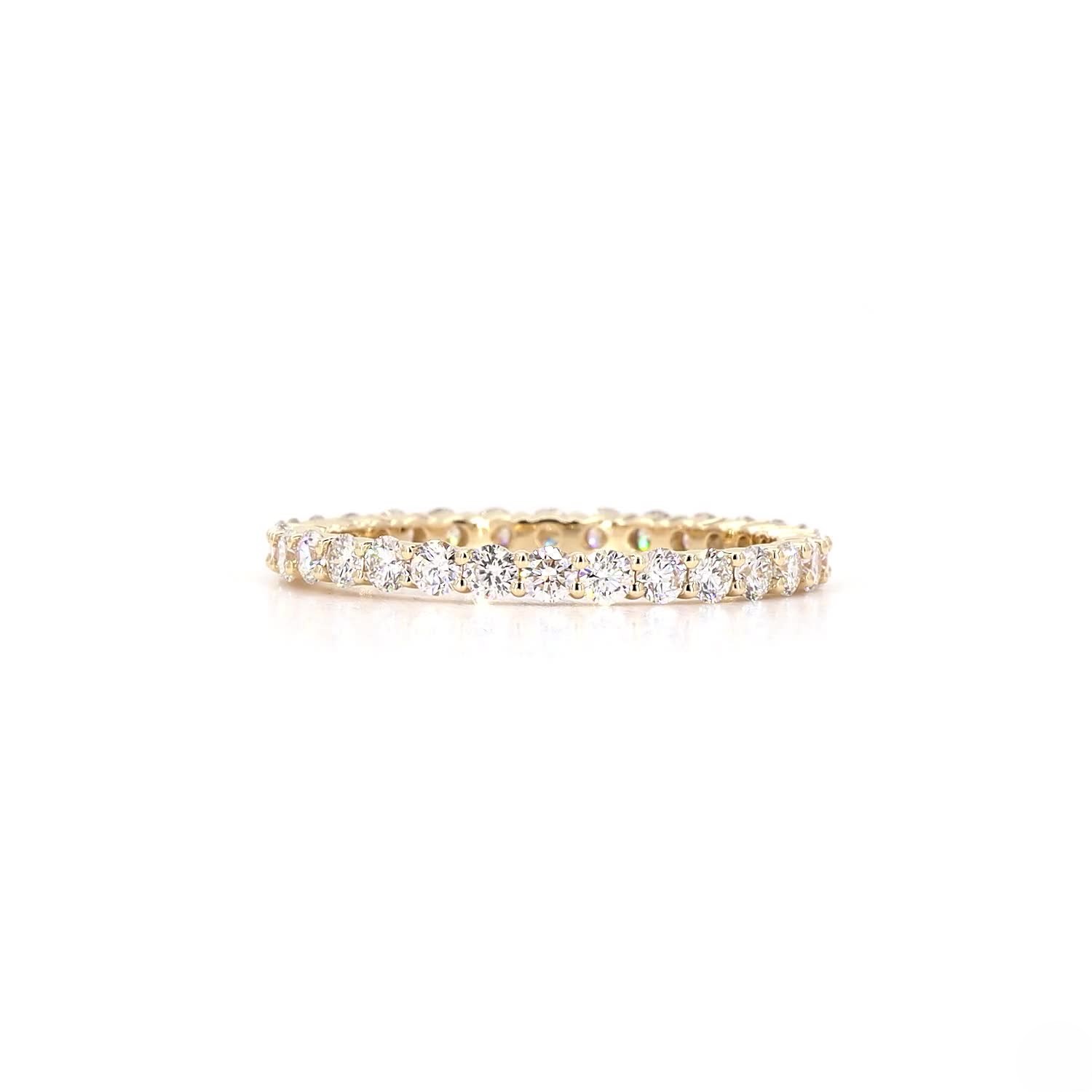 Round Shape Full Eternity Ring In 14K Yellow Gold