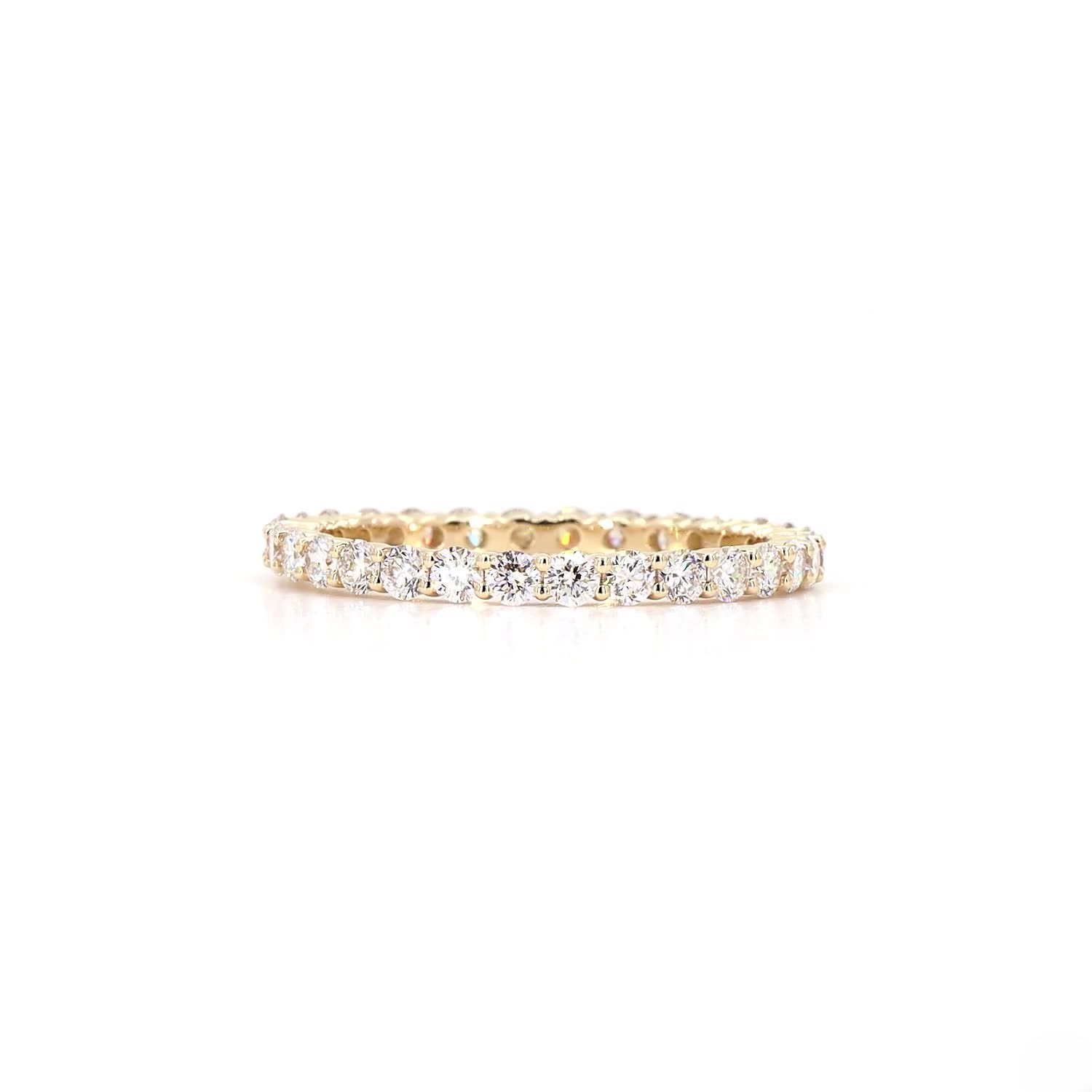 Round Shape Full Eternity Ring In 14K Yellow Gold