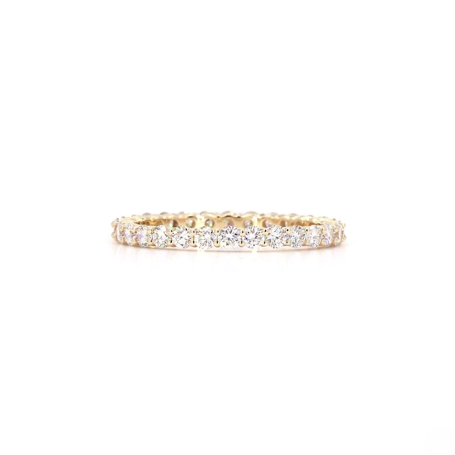 Round Shape Full Eternity Ring In 14K Yellow Gold