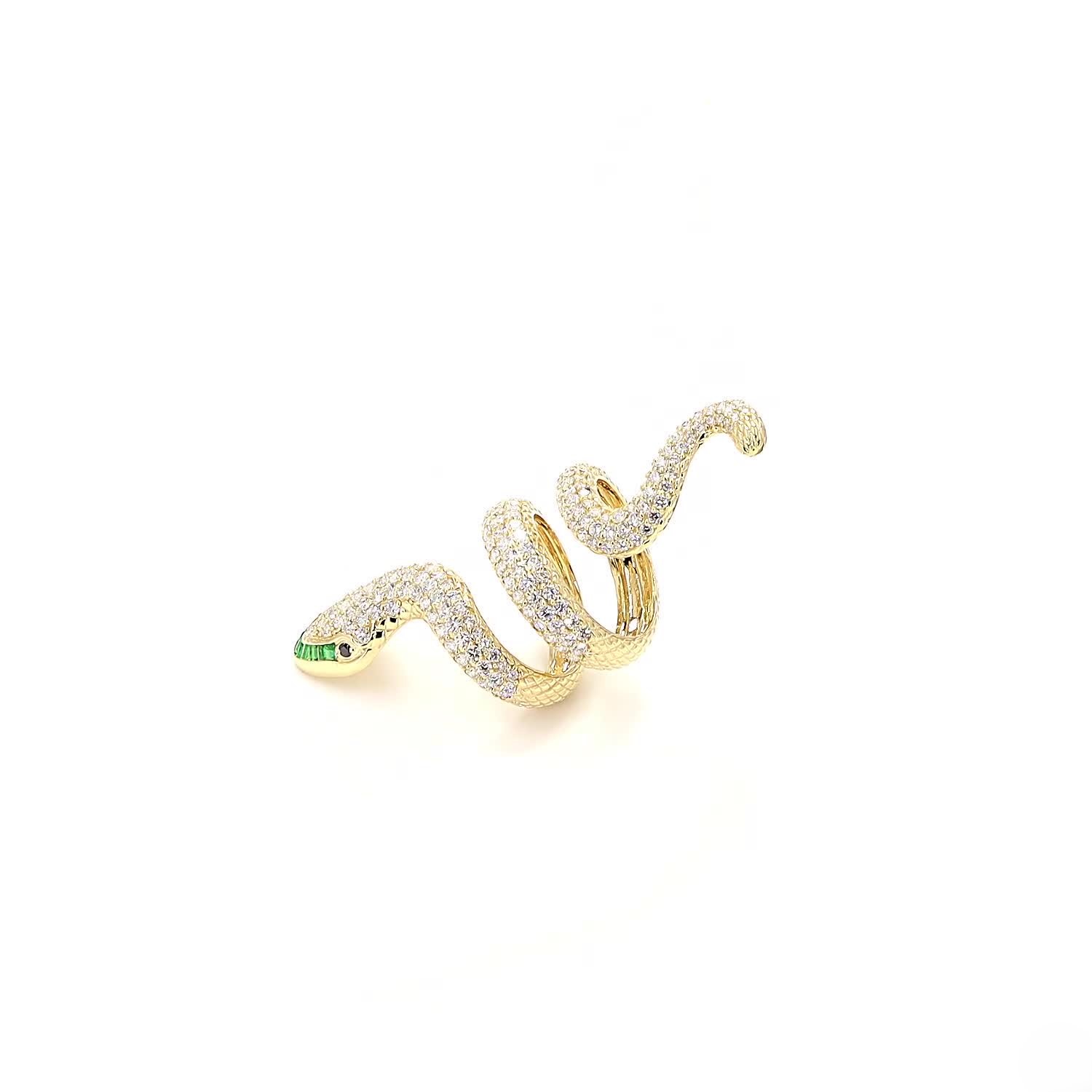 Snake Style Wedding Band In 14K Yellow Gold