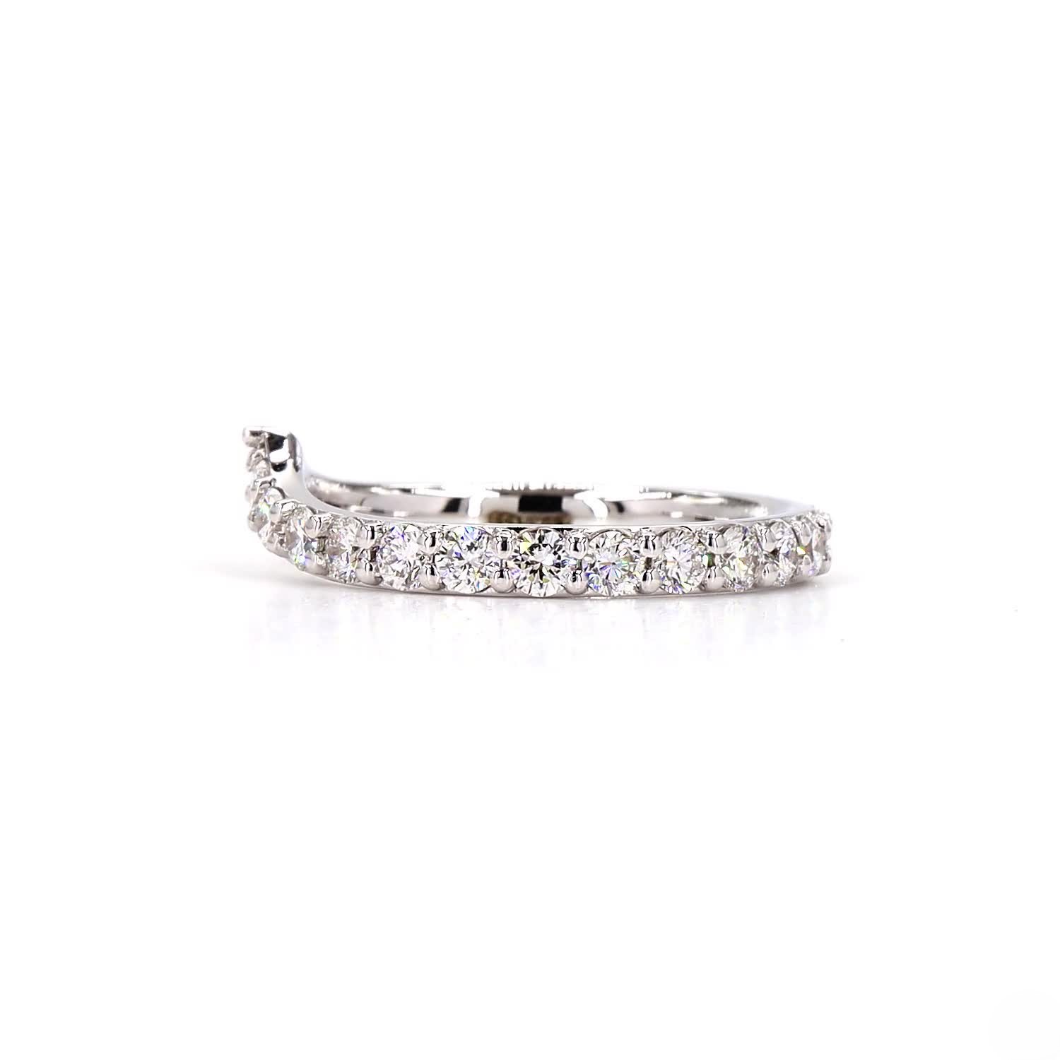V Shaped Anniversary Ring In 14K White Gold