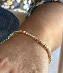 Round Lab Grown Diamond Tulip 4 Prong Tennis Bracelet