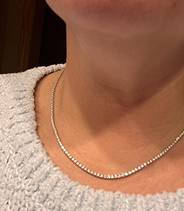 Round Lab Grown Diamond Classic 4 Prong Tennis Necklace