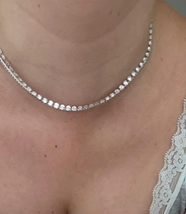 Round Lab Grown Diamond Classic 4 Prong Tennis Necklace