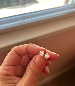 Round Martini Lab Grown Diamond Stud Earrings