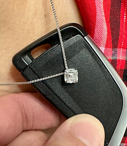 Asscher Cut Lab Grown Diamond Solitaire Pendant