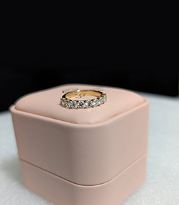 9 Stone Round Lab Grown Diamond Half Eternity Anniversary Band